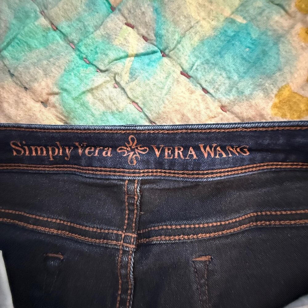 Vera Wang Skinny Jeans Twilight/Dark Blue/Indigo Size 12 - Picture 6 of 9